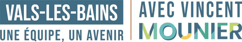 Logo Vals-les-Bains, une équipe, un avenir, avec Vincent Mounier